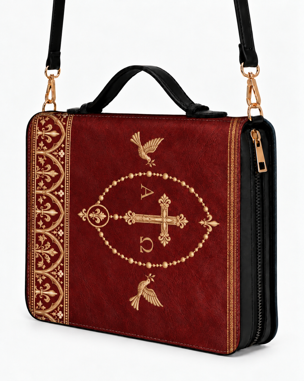 Grace & Peace Bible Cover - PU Leather Bible Cover, styled in the home