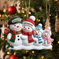 Grandparents Snowman Family Christmas Acrylic Ornament - Acrylic Christmas Ornament, front view