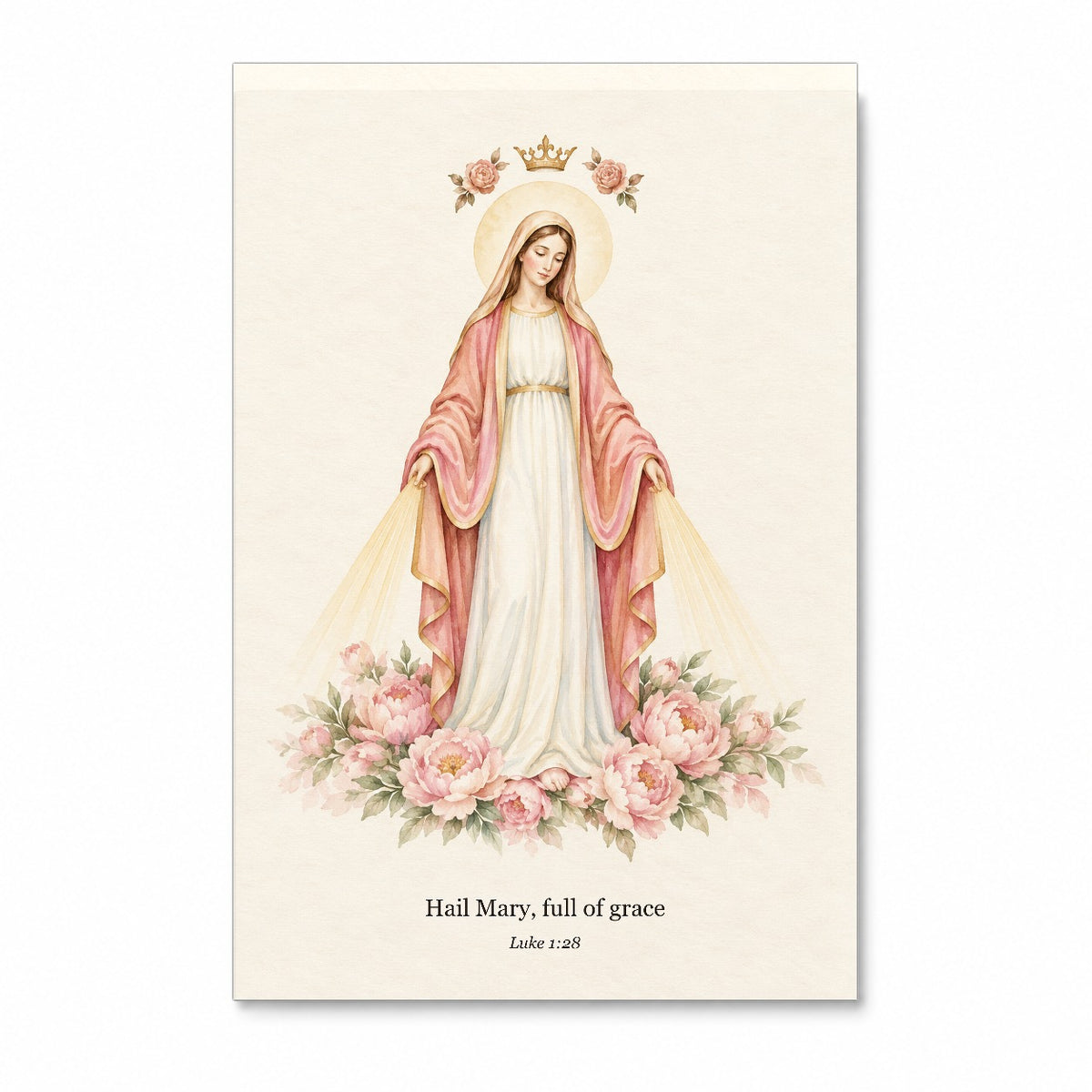 Gratia Plena Canvas Wall Art - Catholic Wall Art, front view