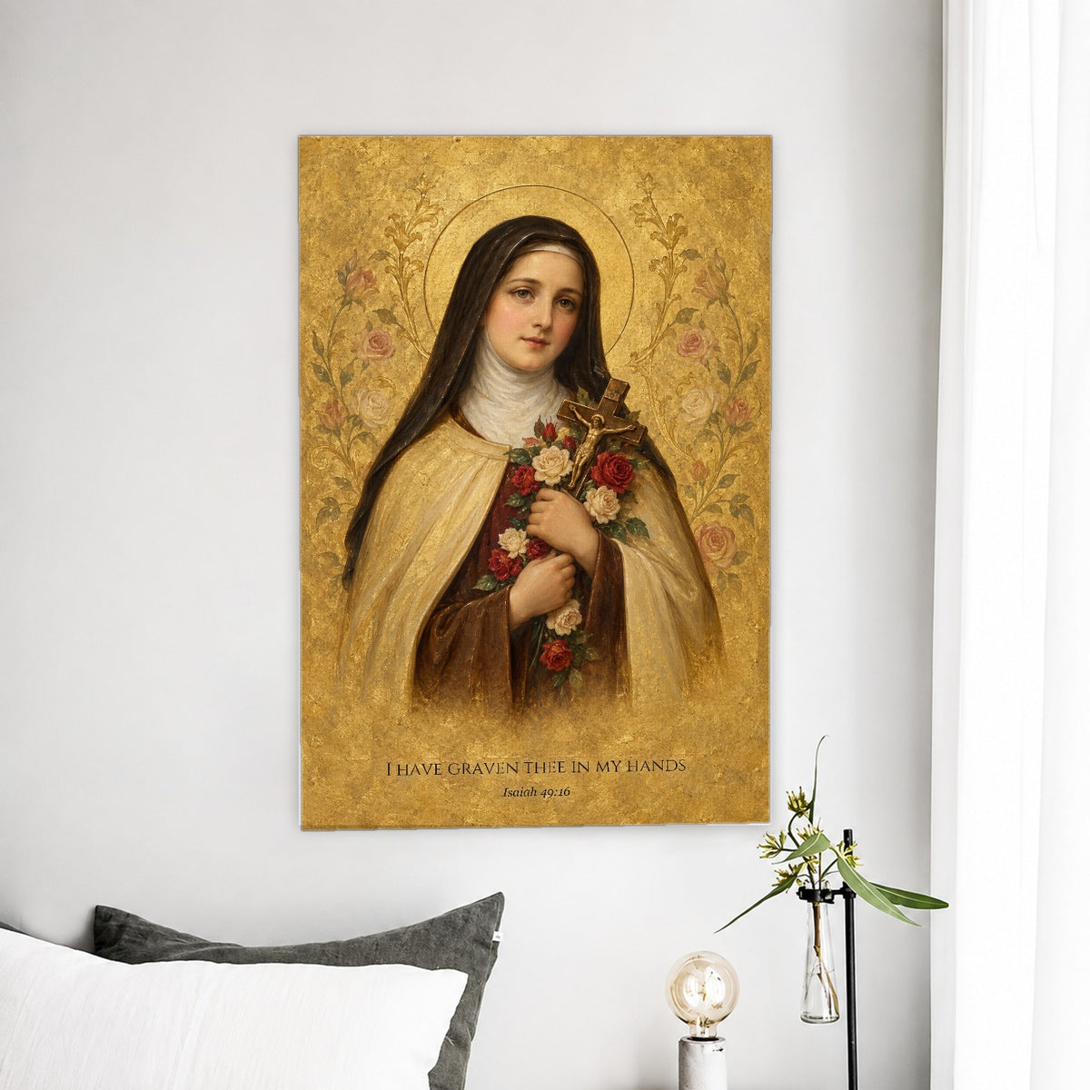 Graven in His Hands Canvas Wall Art - Catholic Wall Art, detail view