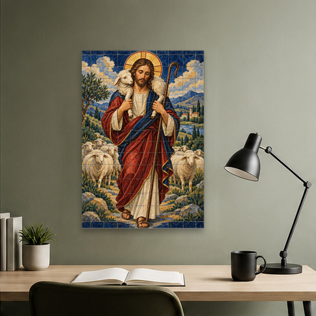 Grex Meus Canvas Wall Art - Catholic Wall Art, close-up of the print