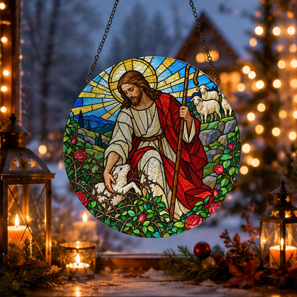Grex Meus II Glass Suncatcher - Catholic Suncatcher, gift presentation