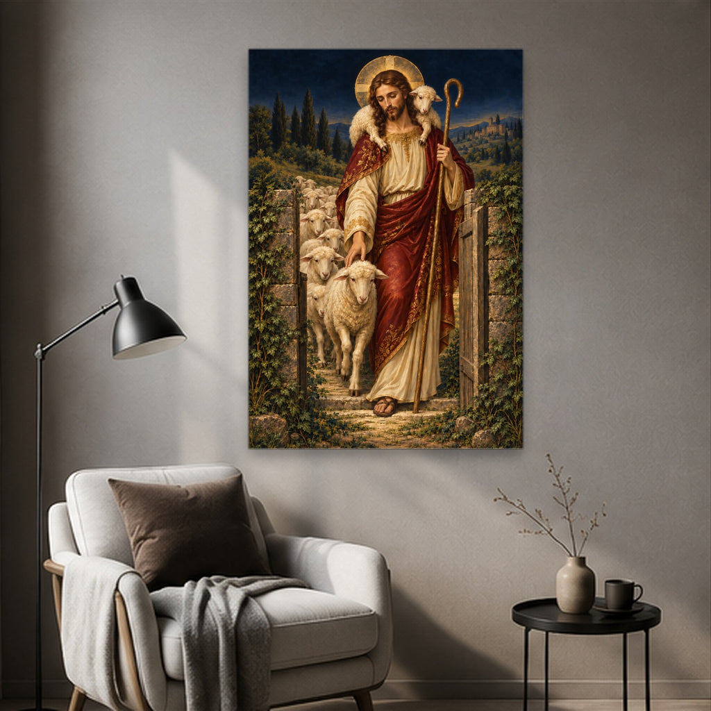 Grex Meus IV Canvas Wall Art - Catholic Wall Art, styled in the home