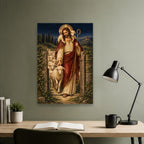 Grex Meus IV Canvas Wall Art - Catholic Wall Art, close-up of the print