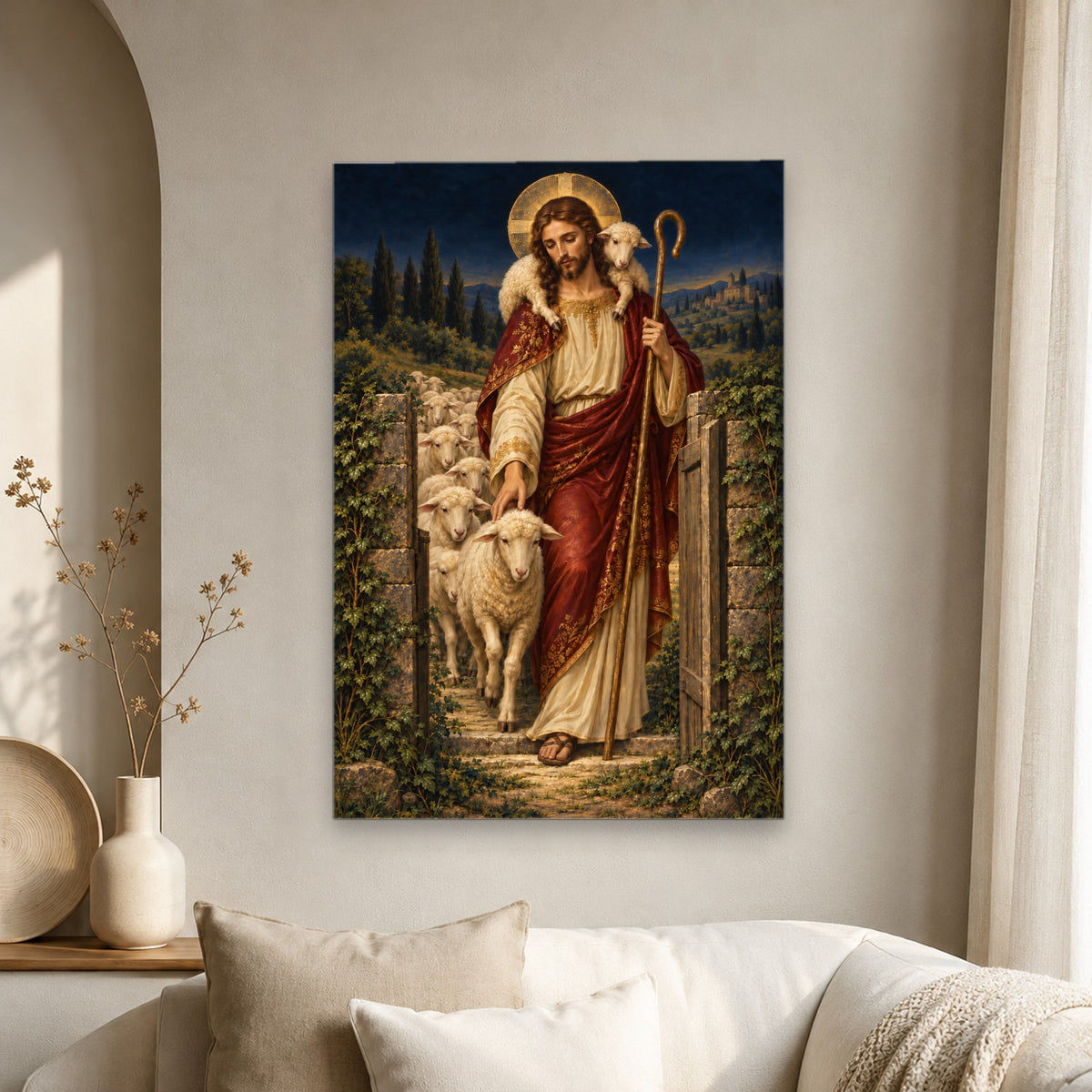 Grex Meus IV Canvas Wall Art - Catholic Wall Art, scale reference
