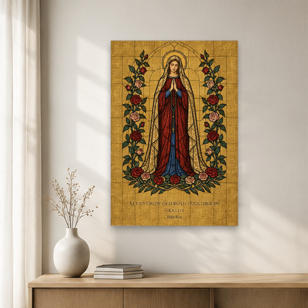 Grow Old Together Canvas Wall Art - Catholic Wall Art, gift presentation