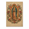 Guadalupe Floreada Canvas Wall Art - Catholic Wall Art, front view