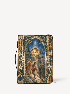 Guided by His Light Bible Cover - Leather Bible Cover, front view