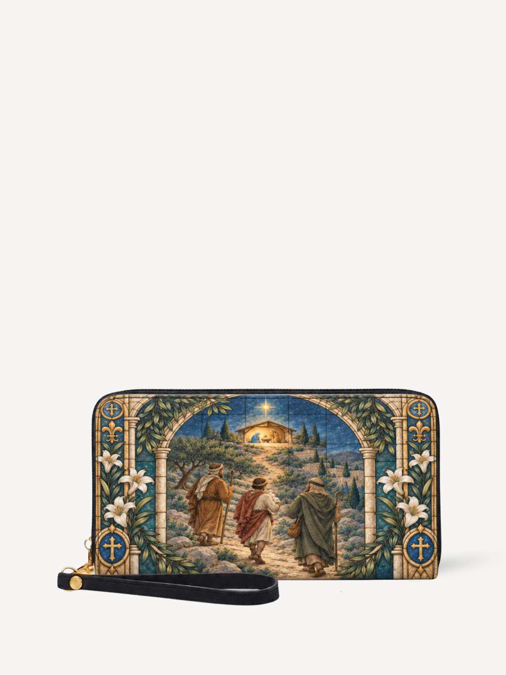 Guided by His Light PU Leather Wallet - Christian Wallet, front view