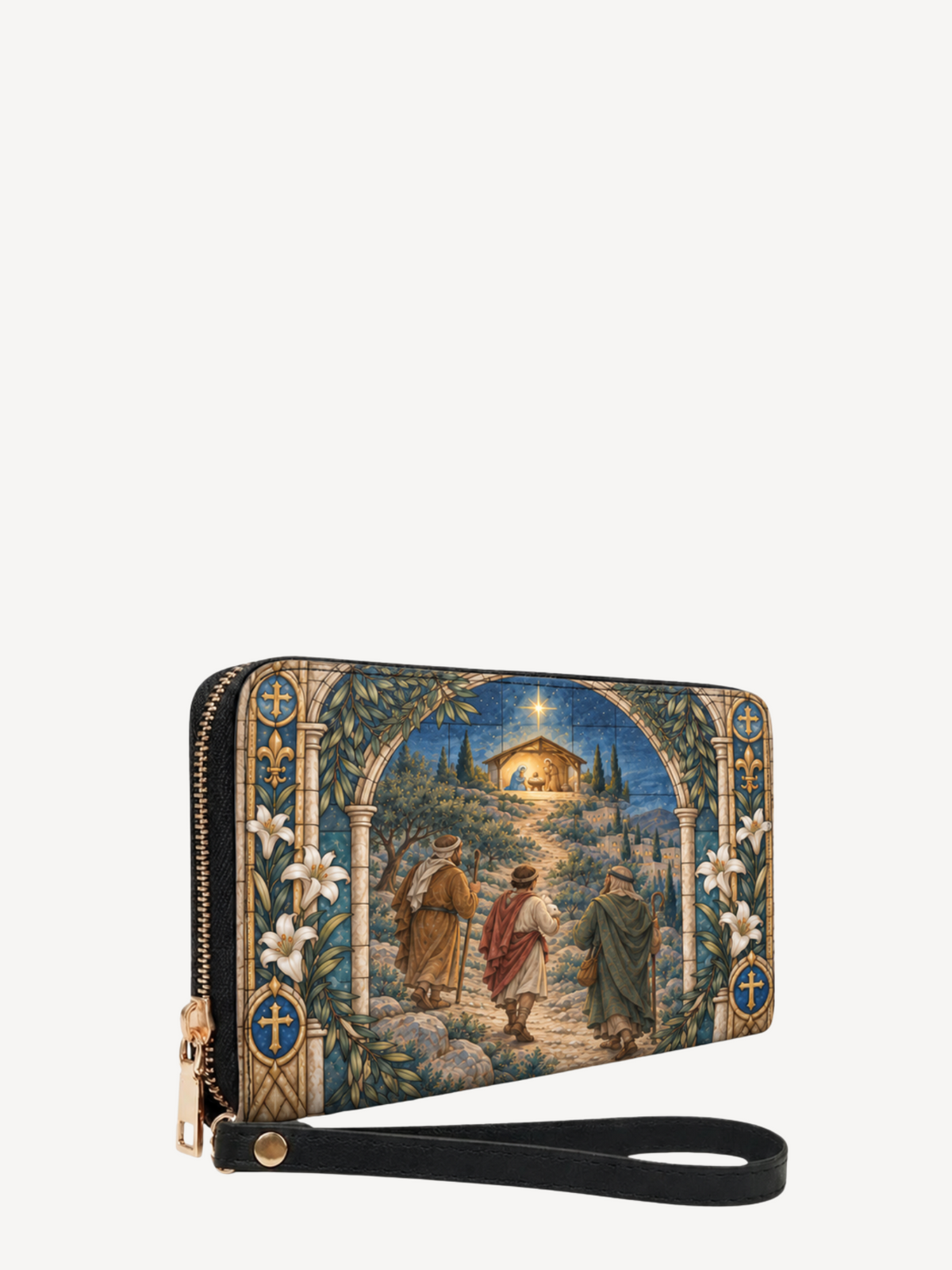 Guided by His Light PU Leather Wallet - Christian Wallet, detail view