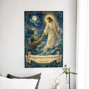 Hand upon the Waves Canvas Wall Art - Christian Wall Art, front view