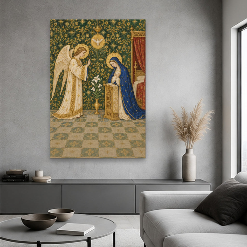 Handmaid of the Lord Canvas Wall Art - Catholic Wall Art, hanging display