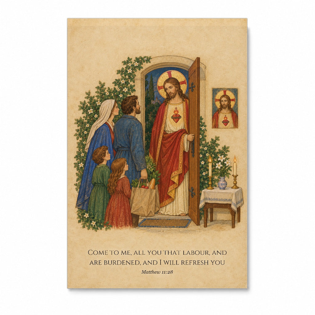 Heart of the Home Canvas Wall Art - Catholic Wall Art, front view