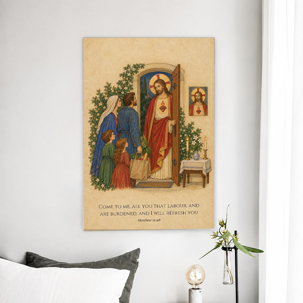 Heart of the Home Canvas Wall Art - Catholic Wall Art, detail view