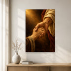 Held Canvas Wall Art - Catholic Wall Art, gift presentation