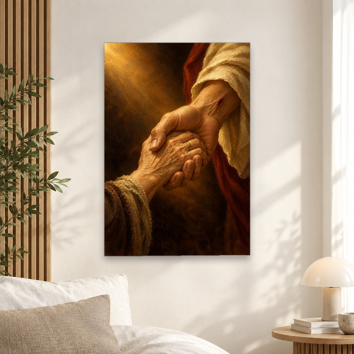 Held Canvas Wall Art - Catholic Wall Art, alternate angle