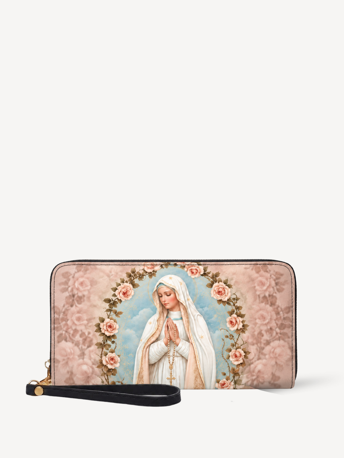 Holy Rosary PU Leather Wallet - Christian Wallet, front view