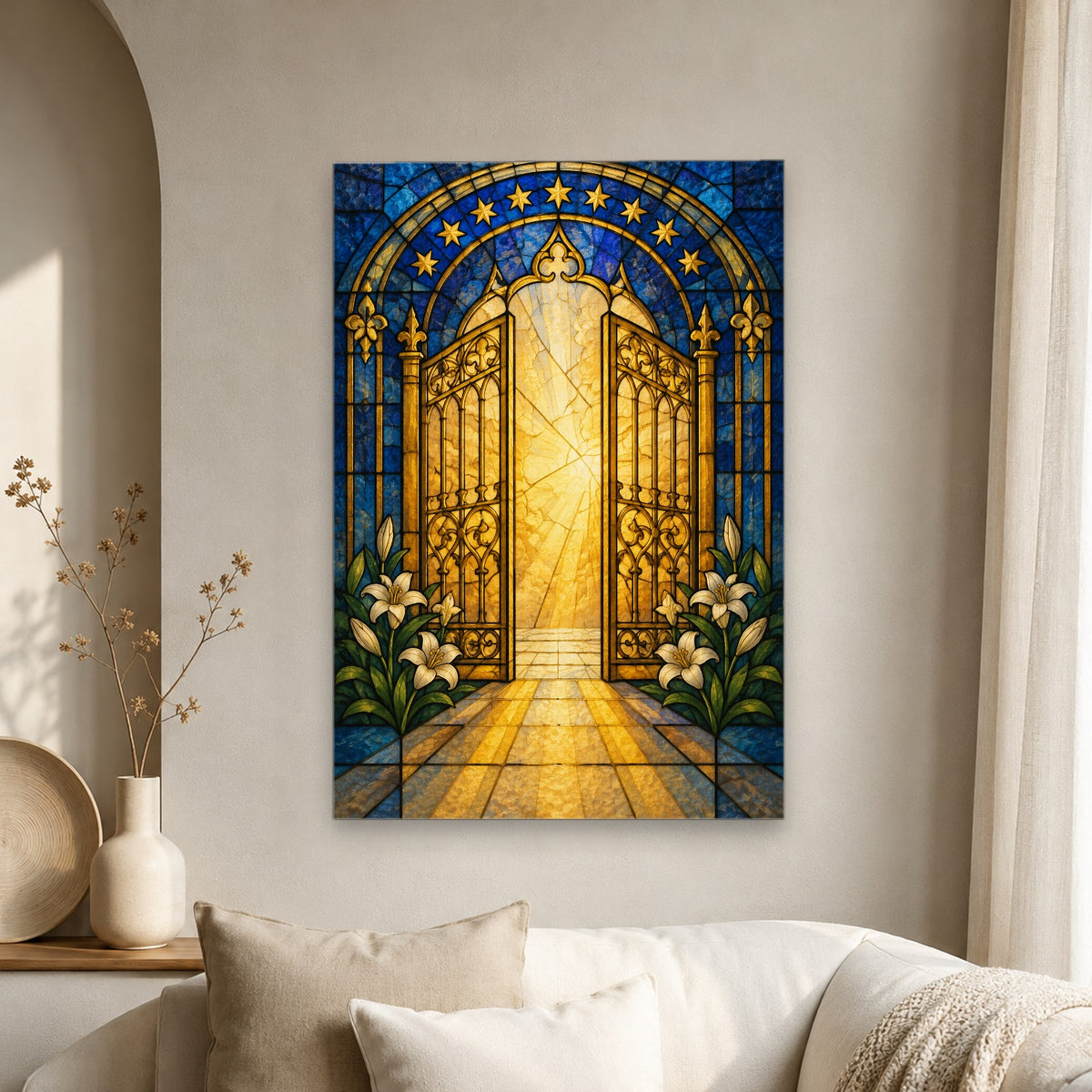 Ianua Caeli Canvas Wall Art - Catholic Wall Art, scale reference