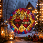 Ignis Amoris Glass Suncatcher - Catholic Suncatcher, gift presentation
