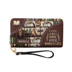 A House Is Not A Home Without Books And Cats DNRZ100723900 Zip Around Leather Wallet