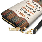 And Into The Library I Go To Lose My Mind And Find My Soul NNRZ02081824TS Zip Around Leather Wallet