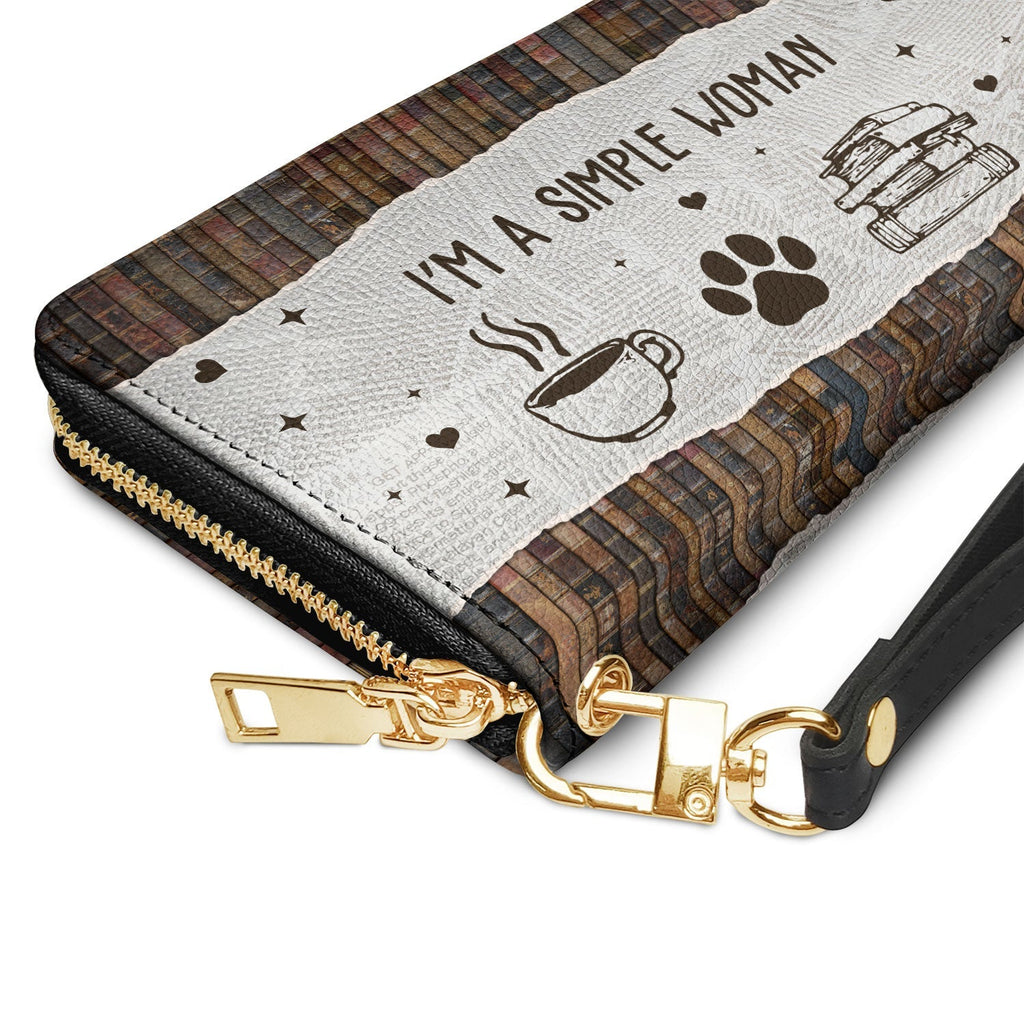 I Am A Simple Woman HHRZ15093278HU Zip Around Leather Wallet