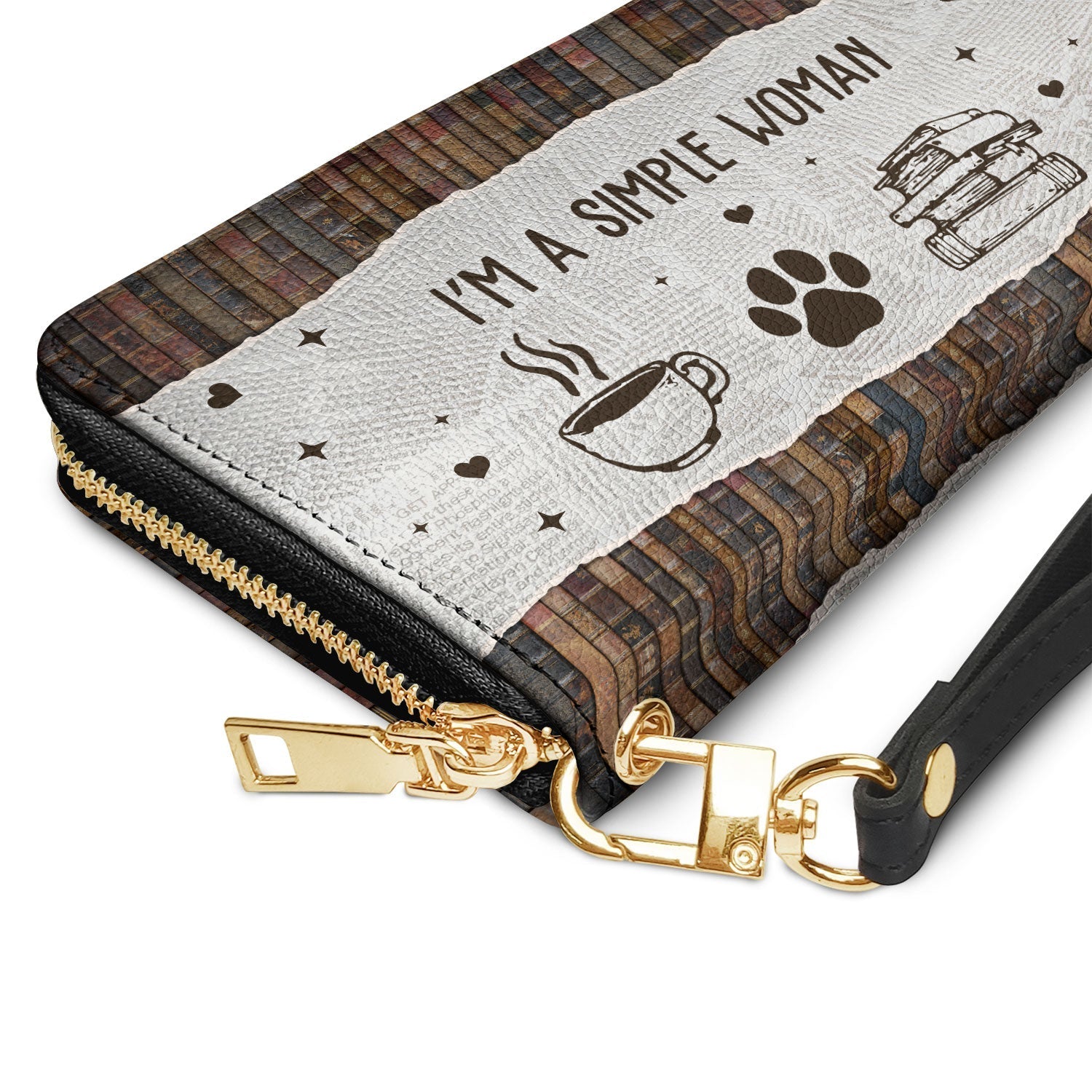 I Am A Simple Woman HHRZ15093278HU Zip Around Leather Wallet