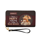 I Like To Party And By Party I Mean Read Books NNRZ05086502UM Zip Around Leather Wallet