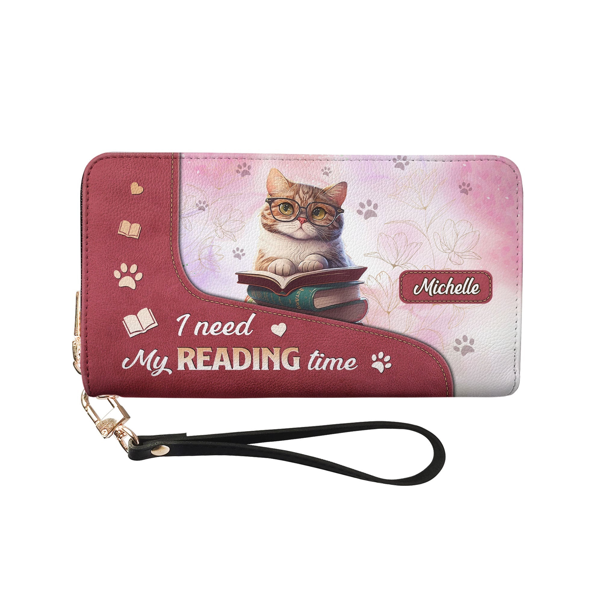 I Need My Reading Time NNRZ01088167WB Zip Around Leather Wallet