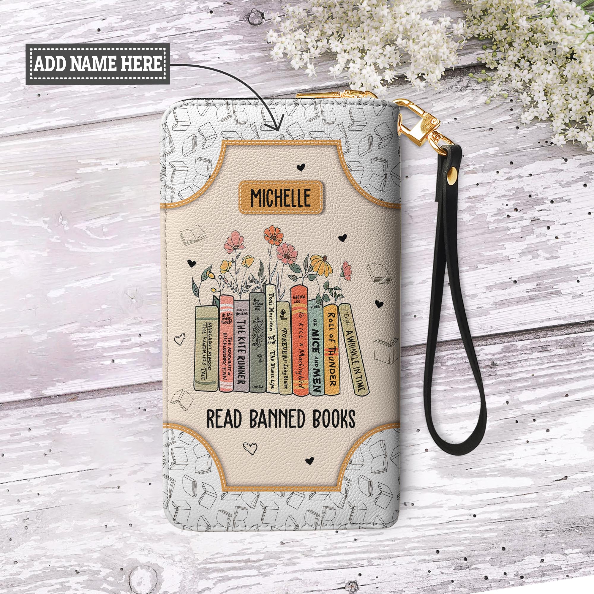 Read Banned Books NNRZ05081577TX Zip Around Leather Wallet