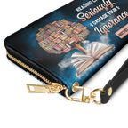 Reading Can Seriously Damage Your Ignorance HHRZ29103017IA Zip Around Leather Wallet