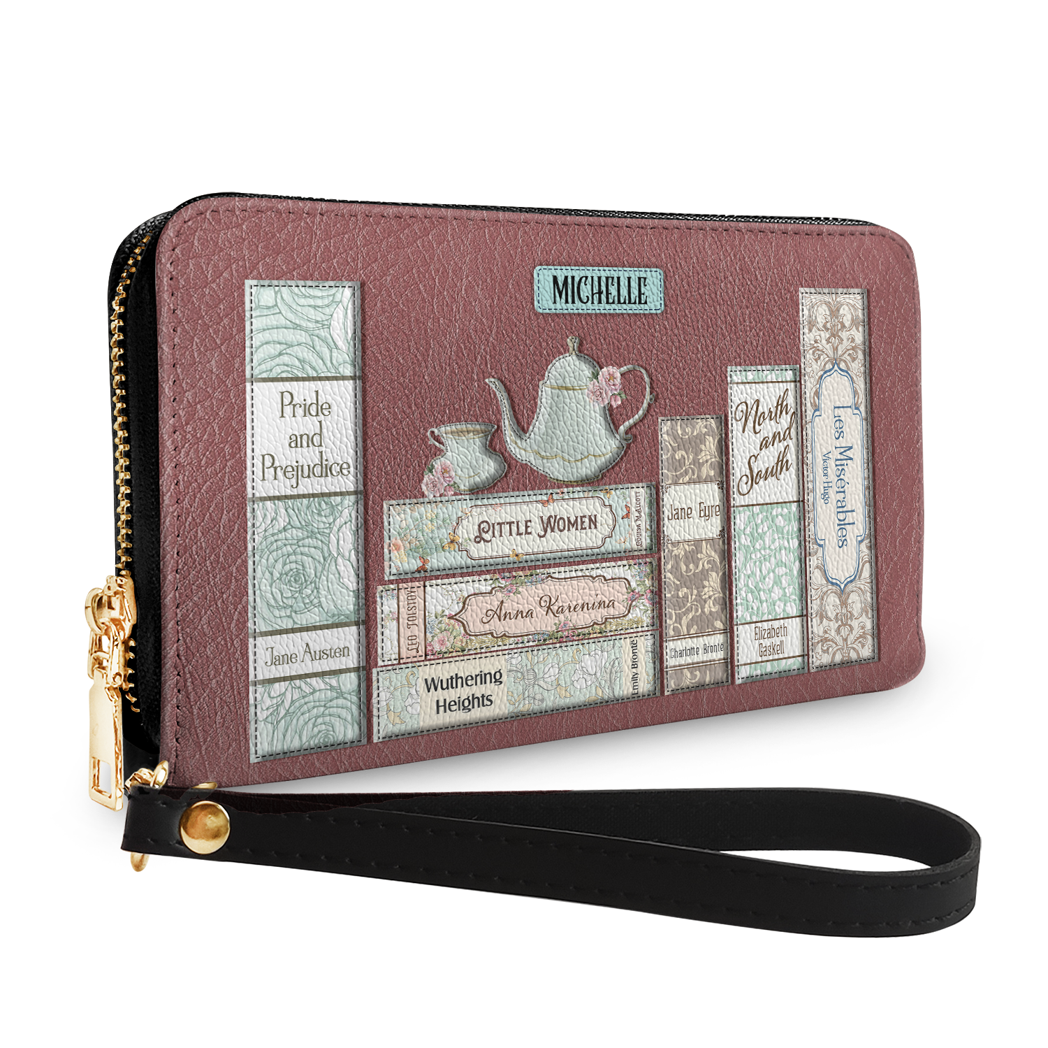Romance Books HHRZ29108384PC Zip Around Leather Wallet