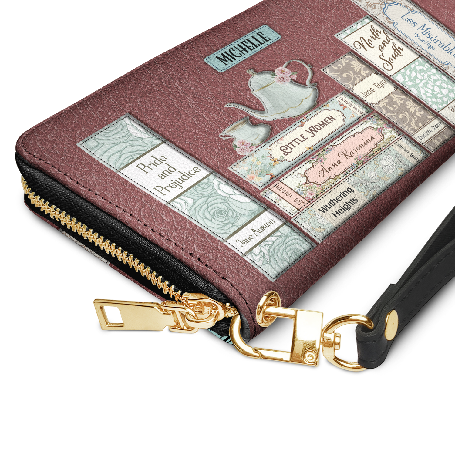Romance Books HHRZ29108384PC Zip Around Leather Wallet