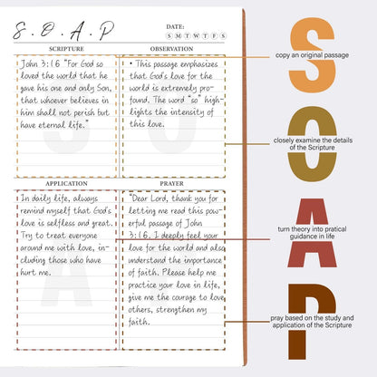 Bible Study Journal Notebook with S.O.A.P Method