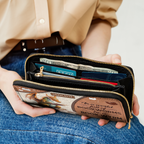In A World Full Of Bookworms Be A Book Wyrm NNRZ05087875UW Zip Around Leather Wallet