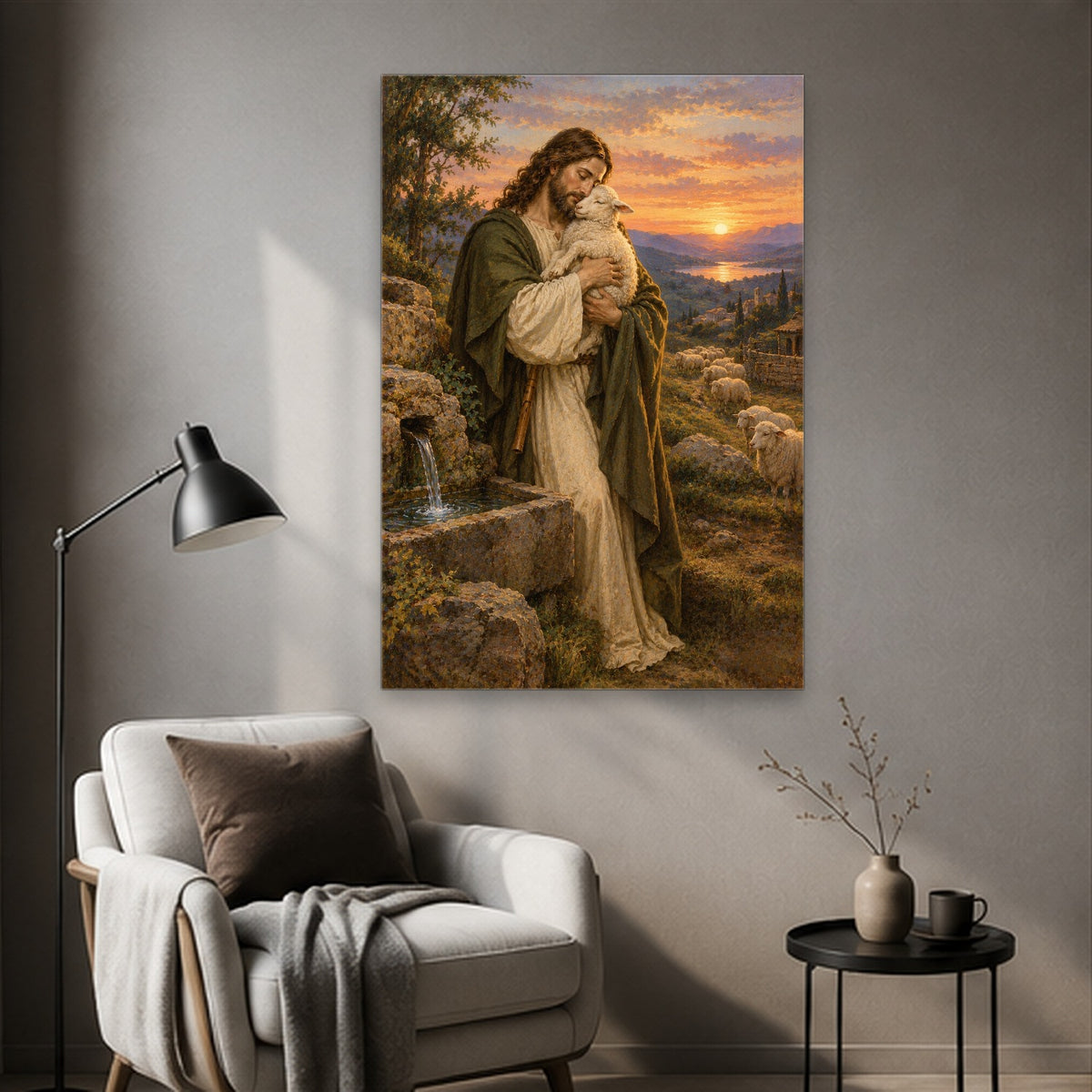 In His Bosom Canvas Wall Art - Christian Wall Art, styled in the home