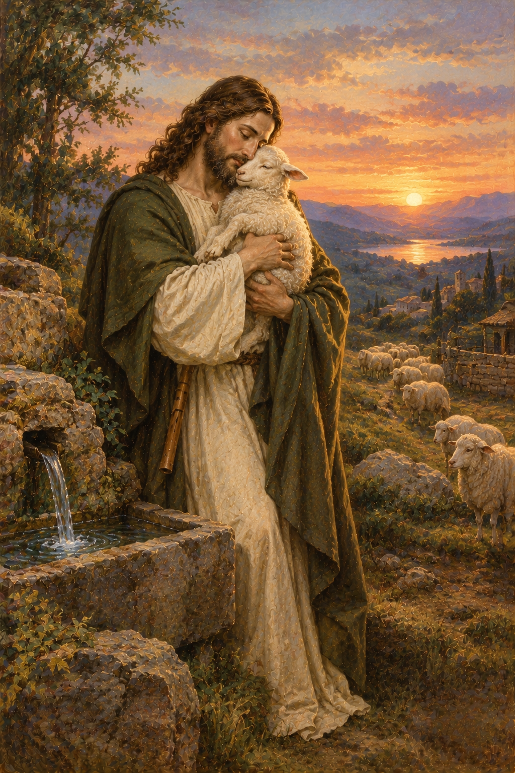 In His Bosom Canvas Wall Art - Christian Wall Art, lifestyle scene