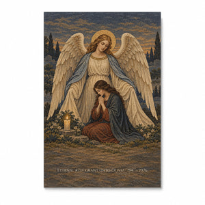 In Memory - Guardian Angel - Gothic Tapestry Personalized Canvas Wall Art - Canvas Wall Art, front view