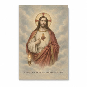 In Memory - Sacred Heart Personalized Canvas Wall Art - Canvas Wall Art, front view