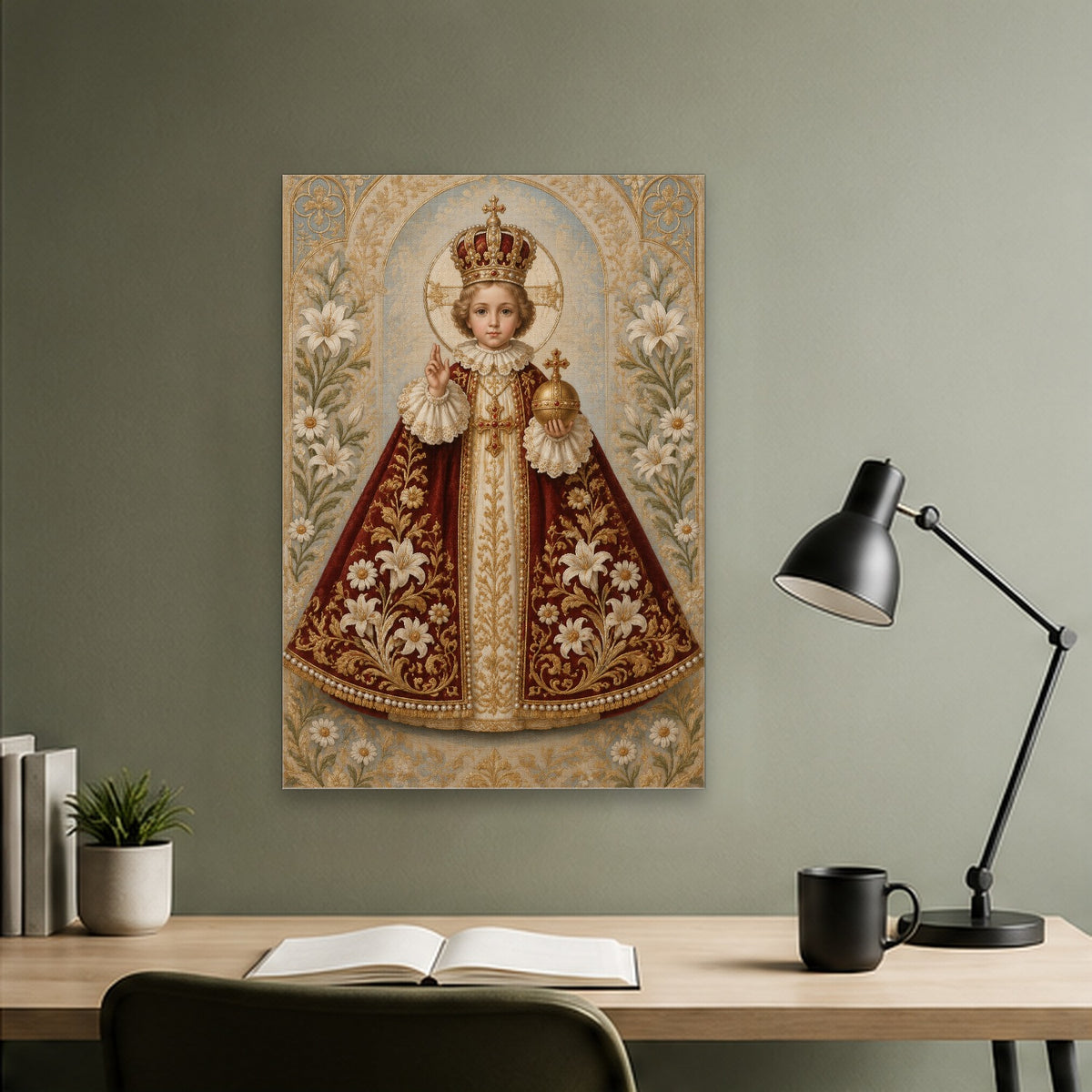 Infans Pragensis Canvas Wall Art - Catholic Wall Art, close-up of the print