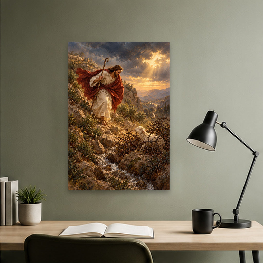 Into the Brambles Canvas Wall Art - Christian Wall Art, close-up of the print