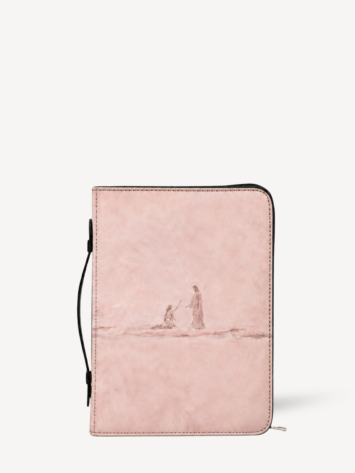 Jesus Heals the Bleeding Woman Bible Cover - PU Leather Bible Cover, front view
