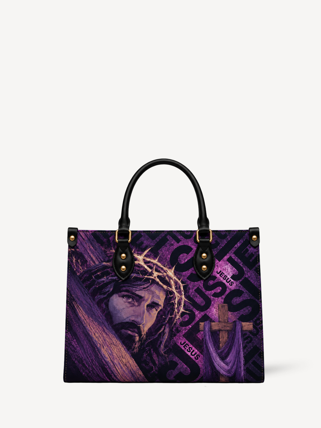 Jesus’ Redeeming Love PU Leather Handbag - Christian Handbag, front view