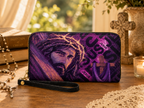Jesus Redeeming Love PU Leather Wallet - Christian Wallet, hanging display