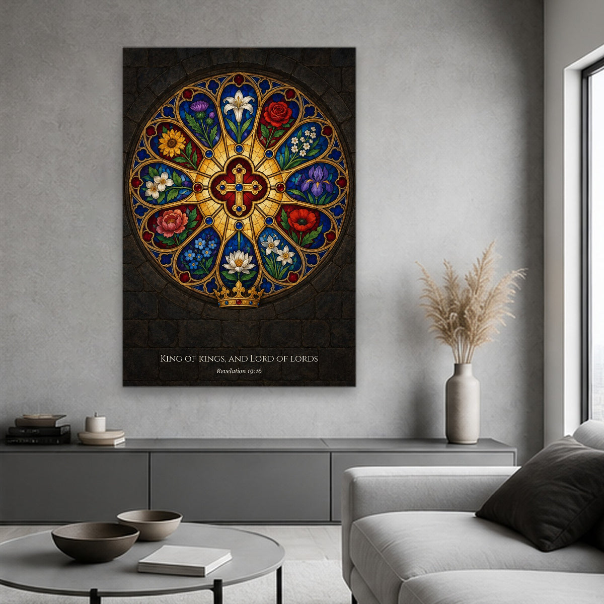 King of Kings – Gothic Canvas Wall Art - Catholic Wall Art, hanging display
