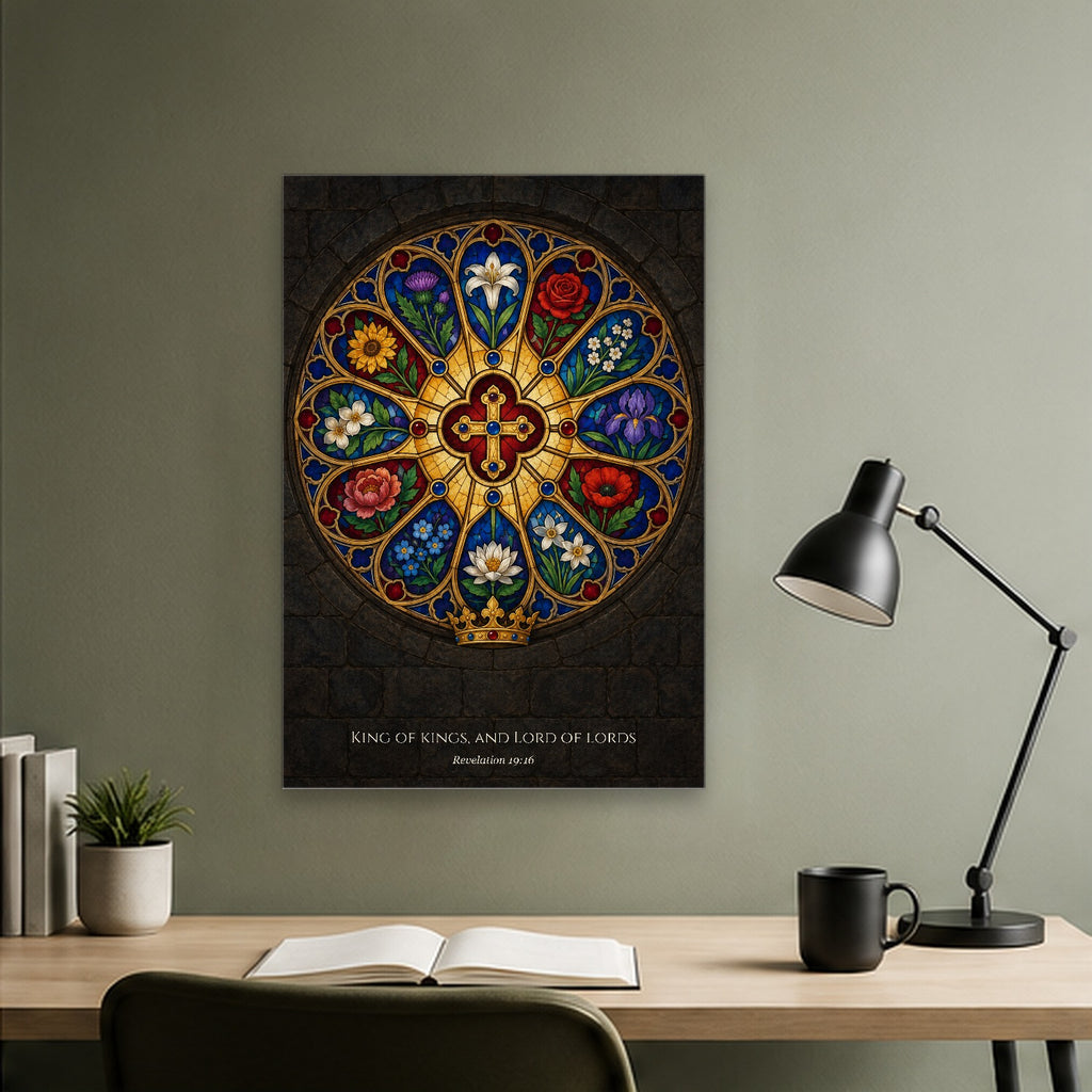 King of Kings – Gothic Canvas Wall Art - Catholic Wall Art, close-up of the print
