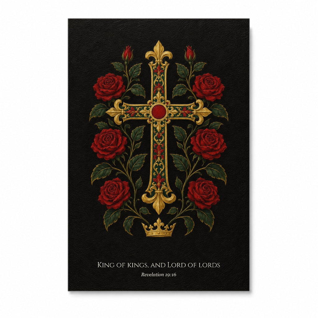 King of Kings – Gothic Oil Canvas Wall Art - Catholic Wall Art, front view