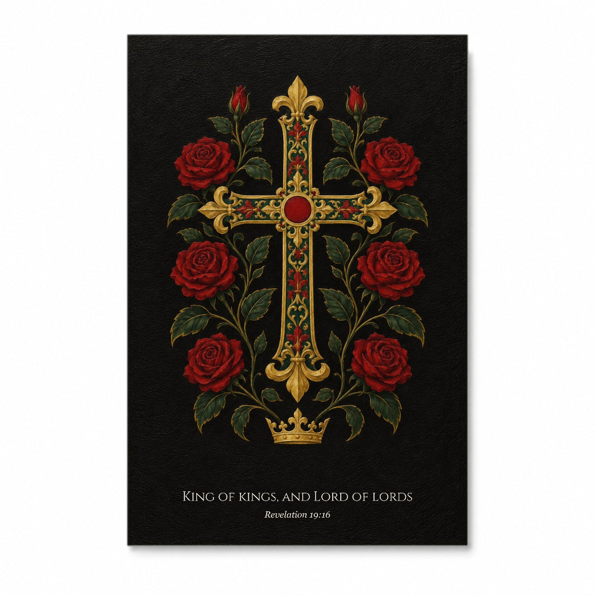 King of Kings – Gothic Oil Canvas Wall Art - Catholic Wall Art, front view