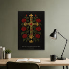 King of Kings – Gothic Oil Canvas Wall Art - Catholic Wall Art, close-up of the print