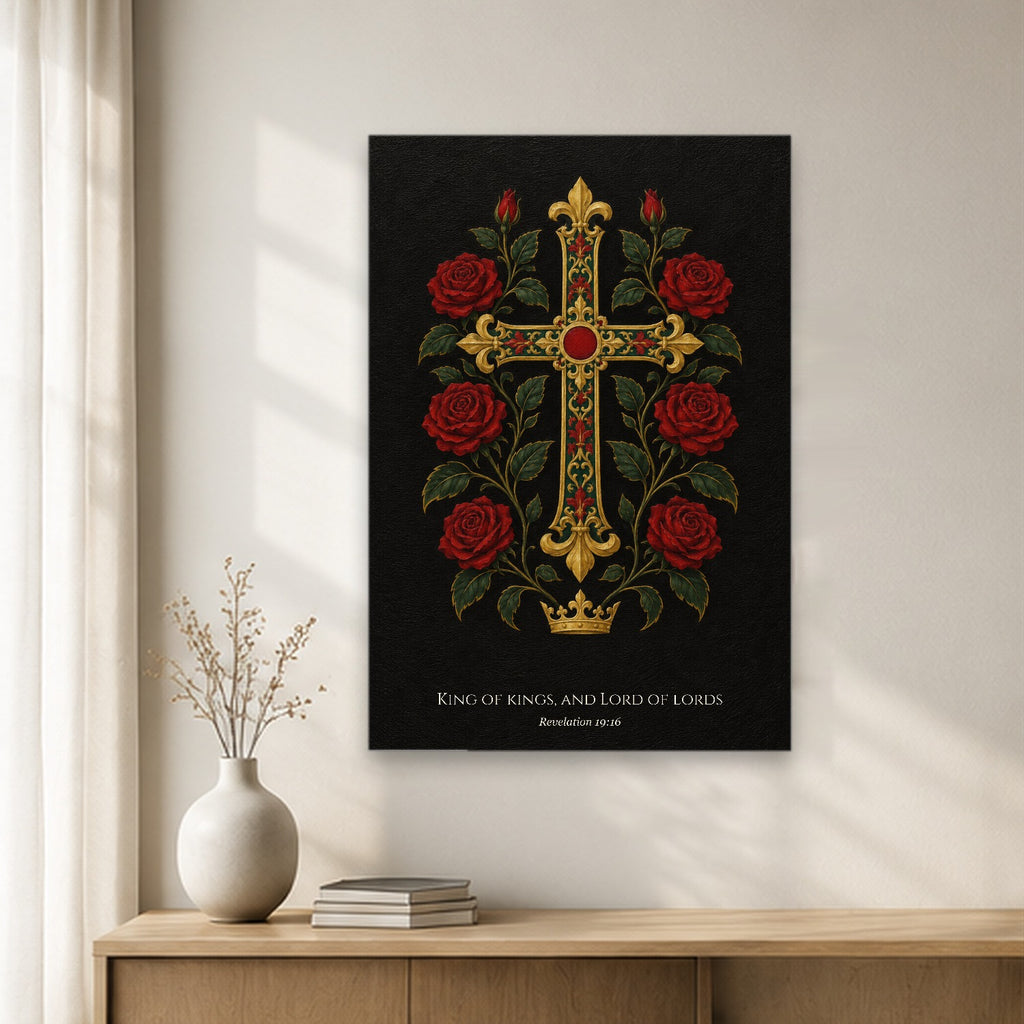 King of Kings – Gothic Oil Canvas Wall Art - Catholic Wall Art, gift presentation